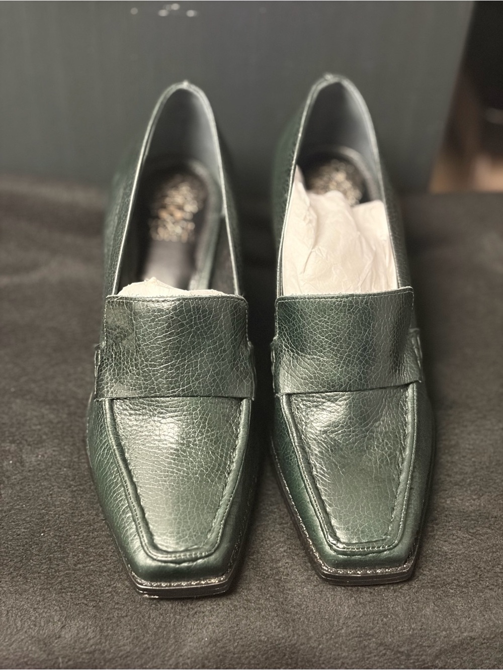 Vince Camuto Dark Green Leather Loafers